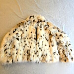 Zara Faux Fur White Leopard Jacket ZW Collection
